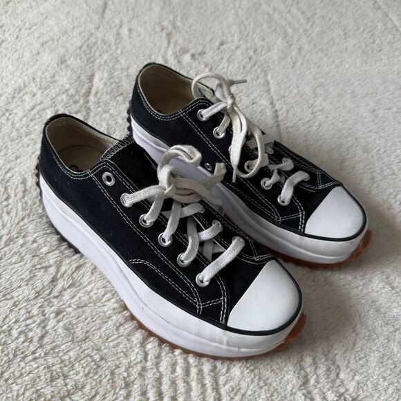 Converse Run Star Hike Platform Canvas Low Top Lace Up Sneakers - Picture 1 of 5